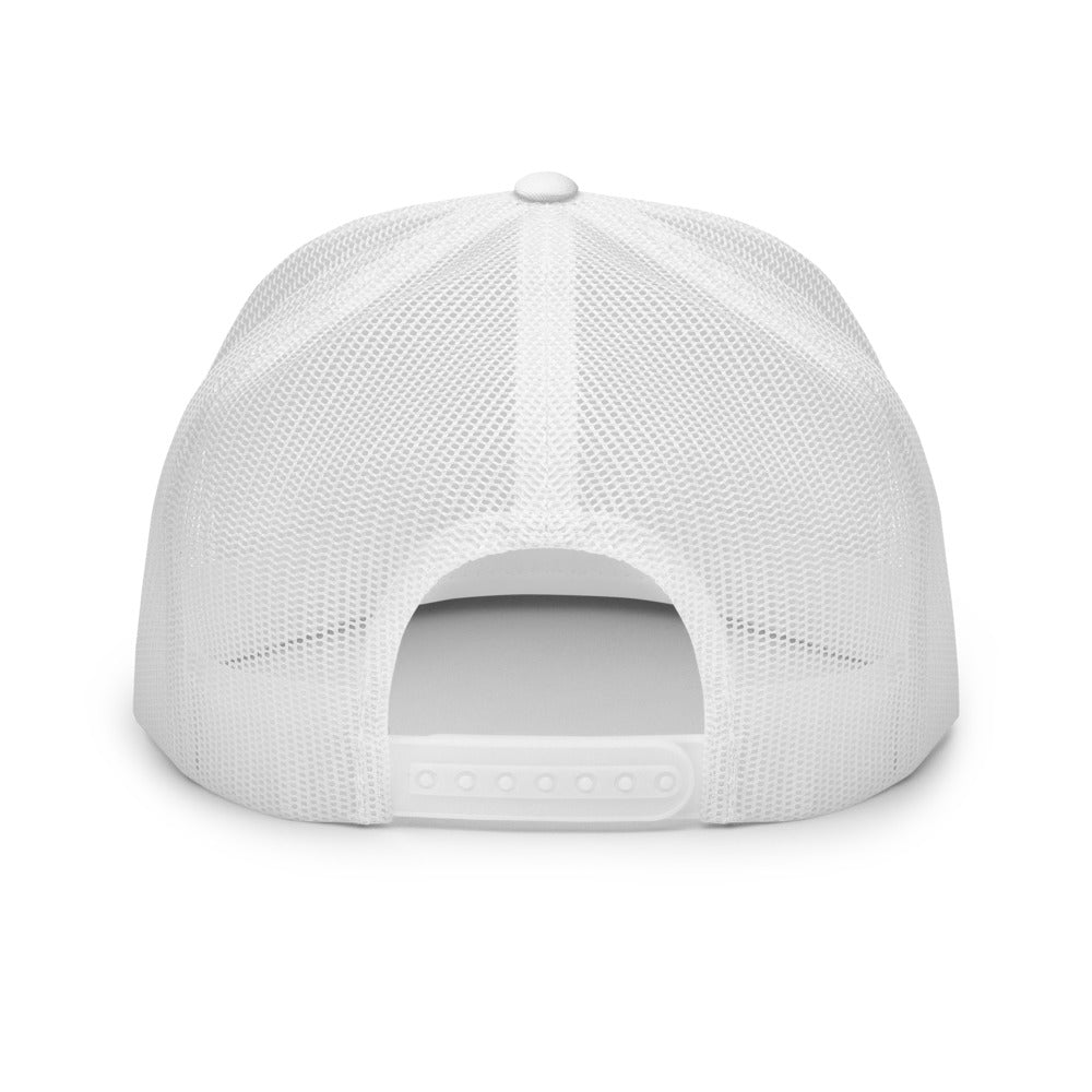 Rayboiii Classic Mesh Trucker Cap with Snapback in White