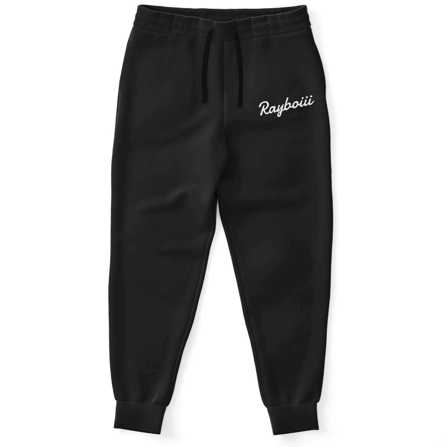 Rayboiii Black Athletic Jogging Bottoms