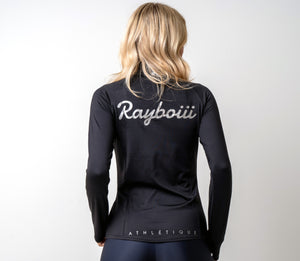 Rayboiii Womens Zip Track Top with thumb insert & Headphones pocket