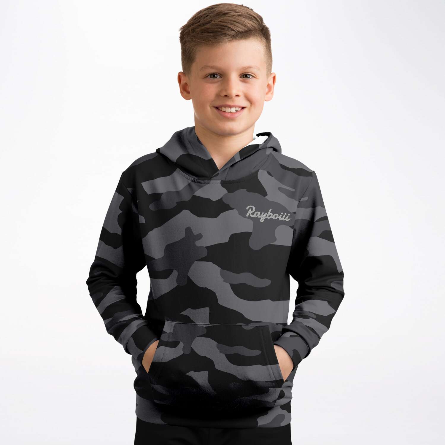 Rayboiii Camouflage Kids Hoodie