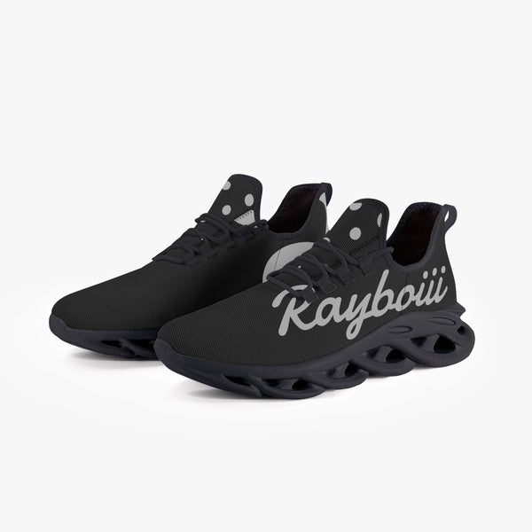Load image into Gallery viewer, Rayboiii Bounce Black Mesh Knit Sneakers

