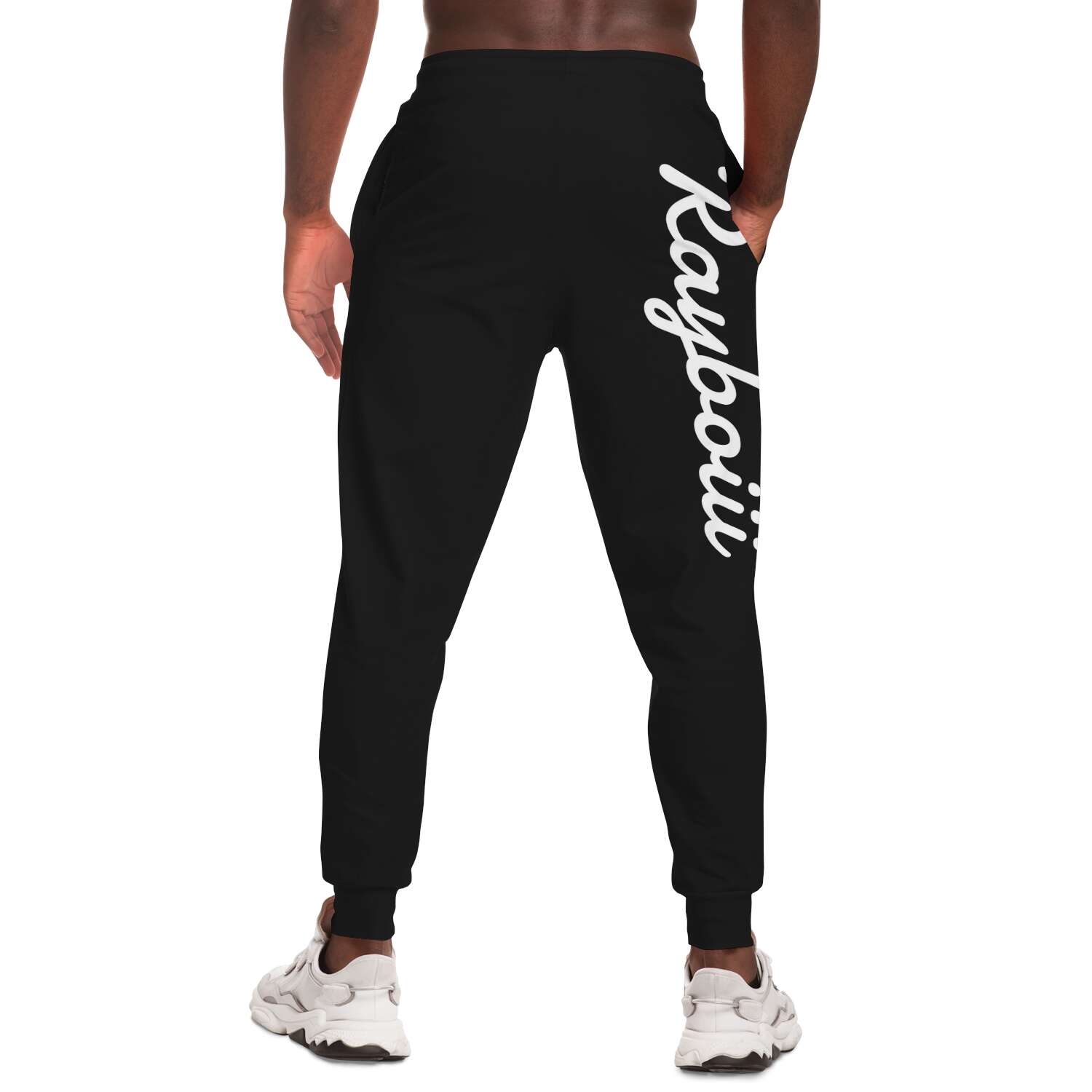 Rayboiii Black Athletic Jogging Bottoms