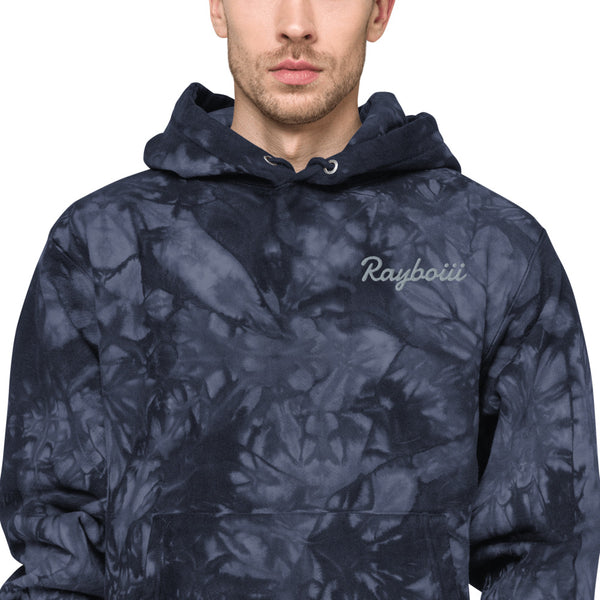 Load image into Gallery viewer, Navy Rayboiii X Champion tie &amp; dye hoodie
